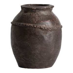 Tinaja Samha de estilo clásico, fabricado en terracota en color marrón.