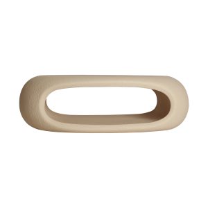 Mesa de centro Latky de estilo contemporáneo, fabricado en fibra de vidrio en color beige, combinado con resina.