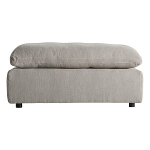 Módulo sofá reposapiés Benacy de estilo clásico, fabricado en lino en color gris, combinado con madera dm y espuma. Producto desmontable, desenfundable.