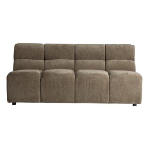 Módulo sofá central Arabaux de estilo contemporáneo, fabricado en poliéster en color verde, combinado con madera eucalipto y espuma. Producto desmontable.
