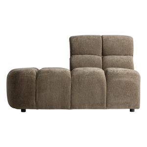 Módulo sofá esquinero Arabaux de estilo contemporáneo, fabricado en poliéster en color verde, combinado con madera eucalipto y espuma. Producto desmontable.