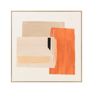 Cuadro Bellard de estilo contemporáneo, fabricado en lienzo en color tonos en marrón, combinado con madera de pino en color marrón claro.