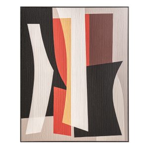 Cuadro Heimbach de estilo contemporáneo, fabricado en lienzo en color multicolor, combinado con madera de pino en color negro.