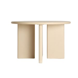 Mesa comedor, fabricado en microcemento en color beige, combinado con fibra de vidrio en color beige.