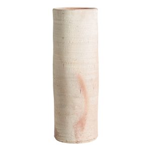 Jarrón Klam de estilo clásico, fabricado en arcilla en color beige.