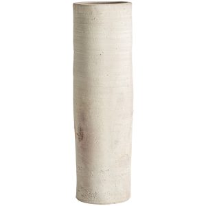Jarrón Klam de estilo clásico, fabricado en arcilla en color beige.