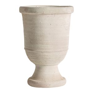 Jarrón Klam de estilo clásico, fabricado en arcilla en color beige.