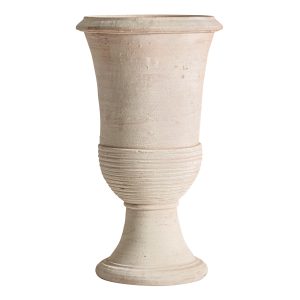 Jarrón Klam de estilo clásico, fabricado en arcilla en color beige.