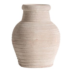 Tinaja Klam de estilo clásico, fabricado en arcilla en color beige.