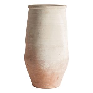 Macetero Klam de estilo clásico, fabricado en arcilla en color beige.