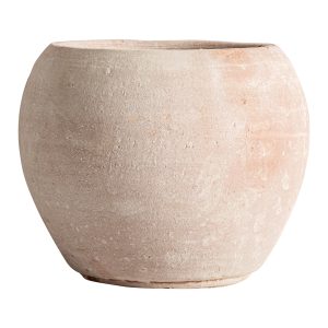 Jarrón Klam de estilo clásico, fabricado en arcilla en color beige.