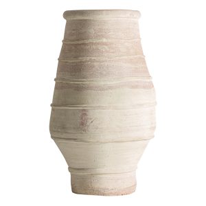 Tinaja Klam de estilo clásico, fabricado en arcilla en color beige.
