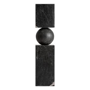 Escultura pie Tiffa de estilo contemporáneo, fabricado en mármol en color negro.