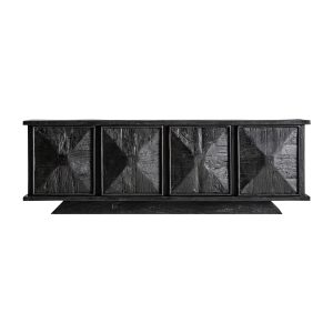 Aparador Bouyne de estilo contemporáneo, fabricado en madera recuperada en color negro.