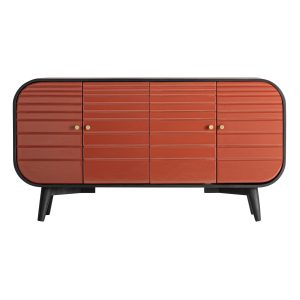 Aparador, fabricado en madera de mango en color negro, combinado con madera dm en color negro.