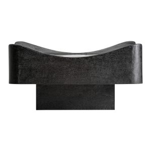 Mesa de centro Bridoire de estilo contemporáneo, fabricado en madera de mango reciclada en color negro, combinado con madera dm en color verde con acabado brillo.