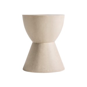 Mesa auxiliar Koda de estilo contemporáneo, fabricado en arcilla en color beige, combinado con fibra de vidrio.
