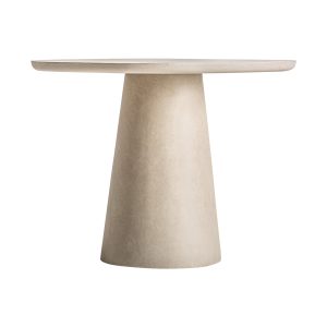 Mesa comedor Koda de estilo contemporáneo, fabricado en arcilla en color beige, combinado con fibra de vidrio. Producto desmontable.