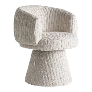 Silla Codat de estilo contemporáneo, fabricado en poliéster en color beige, combinado con madera de fresno y espuma.