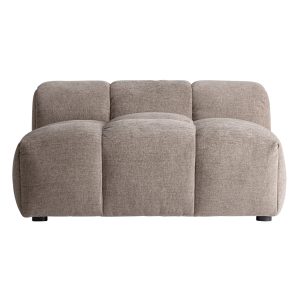 Módulo sofá central Buade de estilo contemporáneo, fabricado en poliéster en color beige, combinado con madera de caucho y espuma. Producto desmontable. Compatible con: 38905, 38906, 38907.