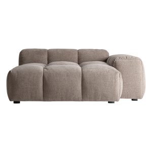 Módulo sofá esquinero Buade de estilo contemporáneo, fabricado en poliéster en color beige, combinado con madera de caucho y espuma. Compatible con: 38904, 38906, 38907.