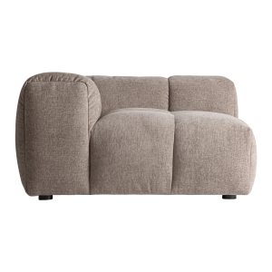 Módulo sofá esquinero Buade de estilo contemporáneo, fabricado en poliéster en color beige, combinado con madera de caucho y espuma. Compatible con: 38904, 38905, 38907.