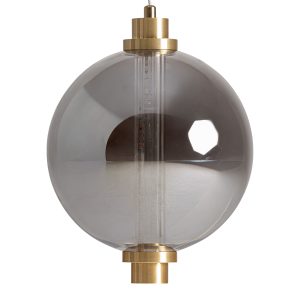 Lámpara de colgar Weyer de estilo contemporáneo, fabricado en vidrio en color gris, combinado con acero en color bronce. Producto desmontable.