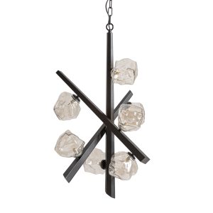Lámpara de colgar Selter de estilo contemporáneo, fabricado en vidrio en color blanco roto, combinado con acero en color negro. Producto desmontable.
