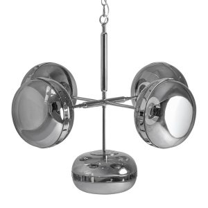 Lámpara de colgar Siri de estilo contemporáneo, fabricado en vidrio en color transparente, combinado con acero en color plata. Producto desmontable.
