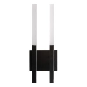 Aplique Max de estilo contemporáneo, fabricado en acrílico en color blanco, combinado con acero en color negro. Producto desmontable.