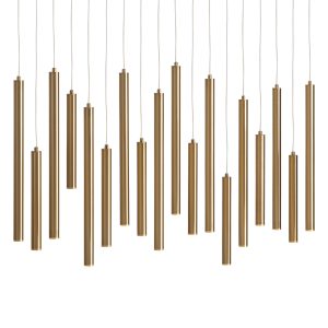 Lámpara de colgar Finn de estilo contemporáneo, fabricado en acero en color bronce. Producto desmontable.